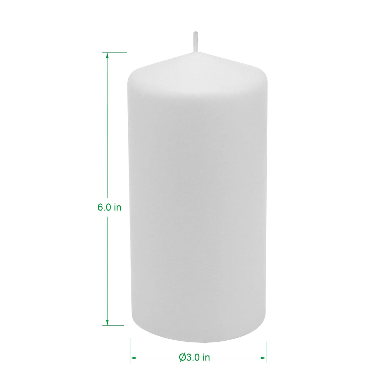 Stonebriar 3 Pack Tall 3 x 6 Inch 65 Hour Long Burning Unscented White Wax Pillar Candles 3x6 3.0