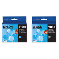 Epson T288 DURABrite Ultra -Ink High Capacity Cyan -Cartridge (T288XL220-S) for Select Expression Printers (Pack of 2)