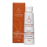Ramahara Skin Luminance Clear Skin Powder Cleanser with Neroli & Patchouli 100% Natural Powder Face Wash, Skincare for Refreshed Face - Cleanses & Nourishes oily-combination skin, 60g