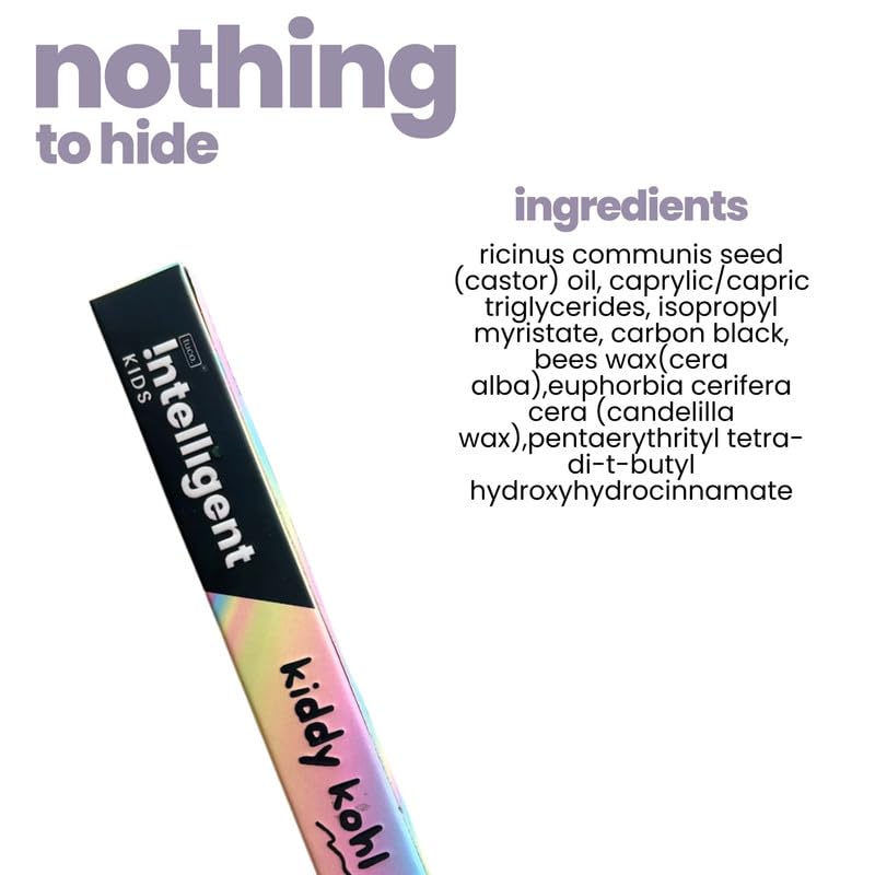 TuCo Kids Matte Kajal With Castor Oil & Almond | Safe Kajal For Babies | Water-Proof, Preservative-Free & 100% Lead-Free | No Added Harmful Chemicals, Black | Pack of 2