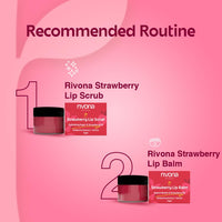Rivona Naturals Strawberry Lip Scrub | Sugar + Niacinamide | For Men & Women| 8 gm