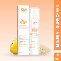 CO LUXURY SPF 50 PA++++ 95% Mineral Sunscreen | Water Resistant Upto 8 hours | Non-greasy | Lightweight | No White Cast | Broad spectrum | Dermatologist Prescribed | For Sensitive skin |50gm