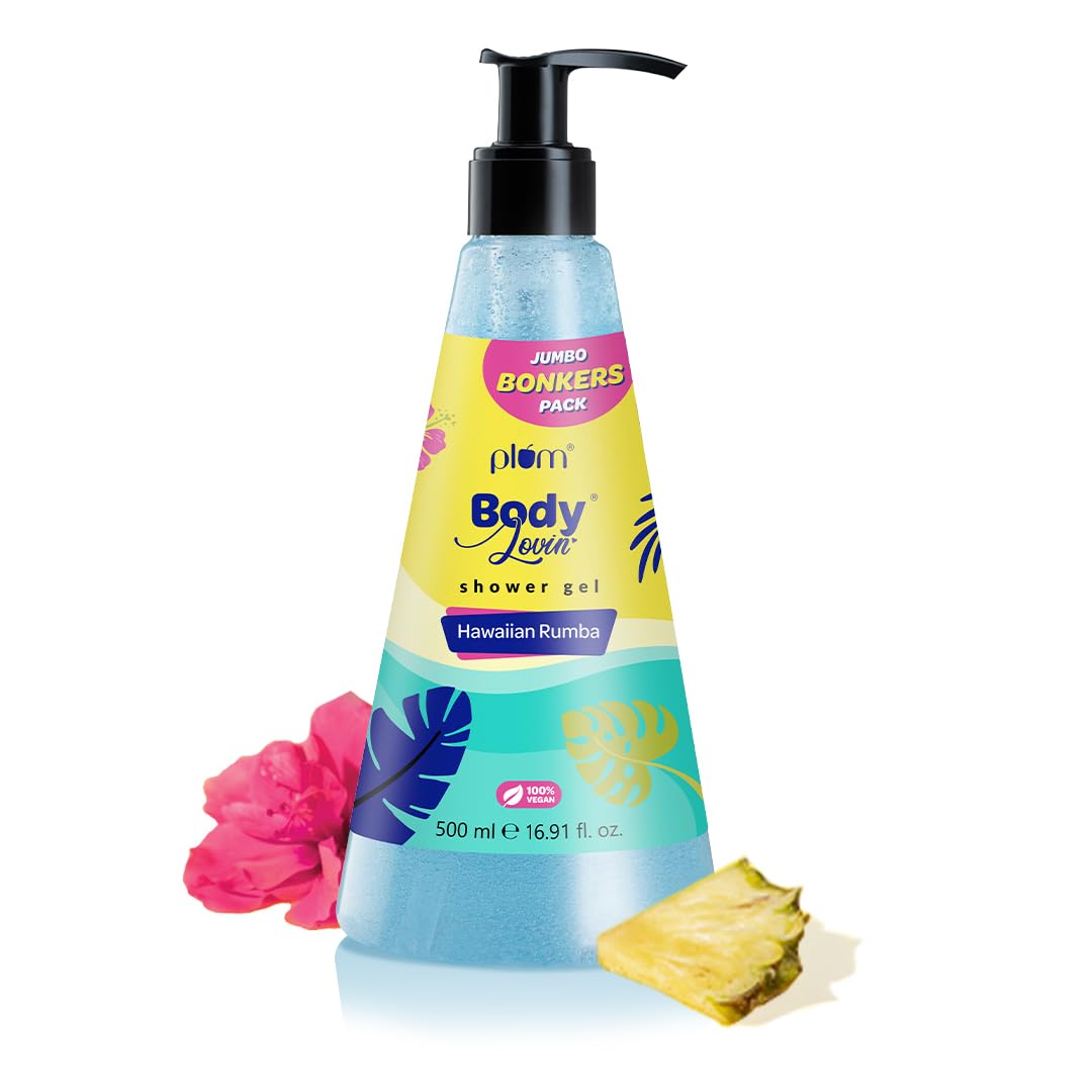 Plum Bodylovin' Hawaiian Rumba Shower Gel | SLS-Free Body Wash for Women & Men | Long Lasting Beachy Fragrance | Body Cleanser with Aloe-Infused Nourishing Formula for Soft & Smooth Skin - 500ml
