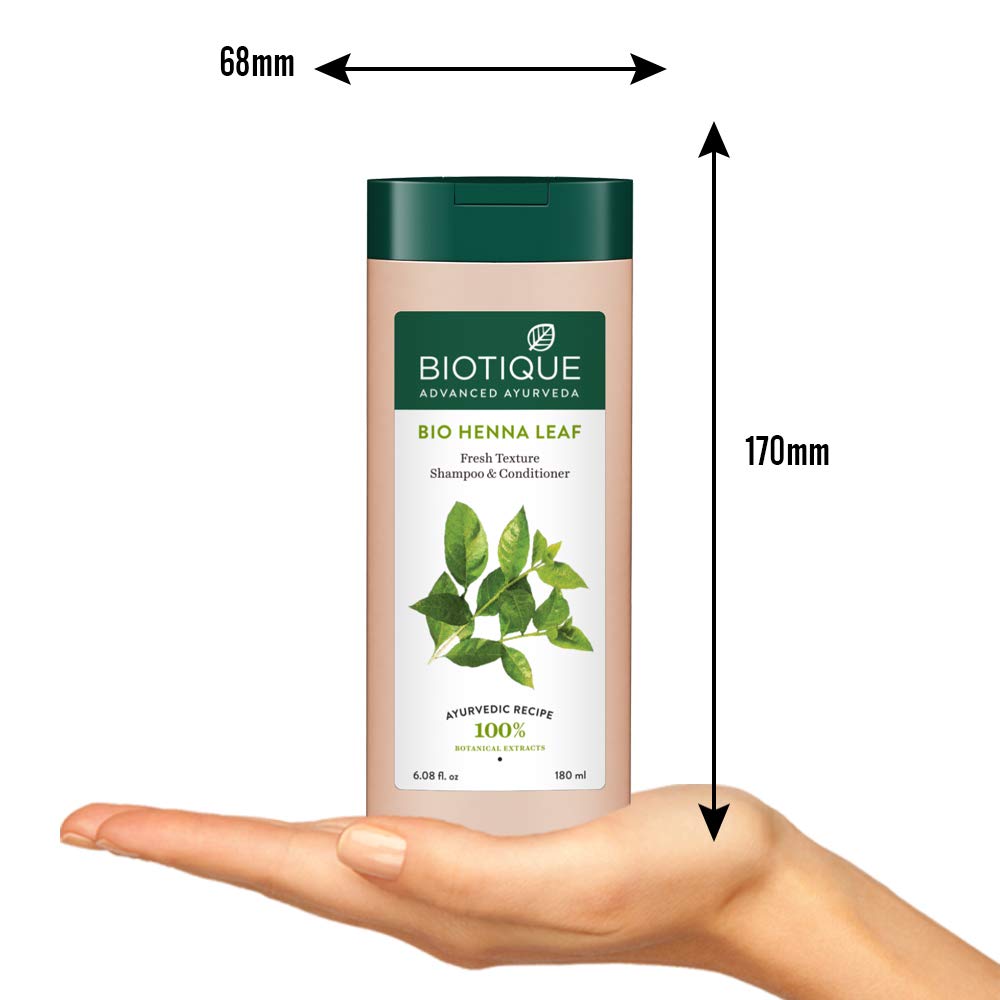 Biotique Bio Neem Margosa Anti Dandruff Shampoo and Conditioner, 180ml and Bio Henna Leaf Fresh Texture Shampoo & Conditioner, 180ml