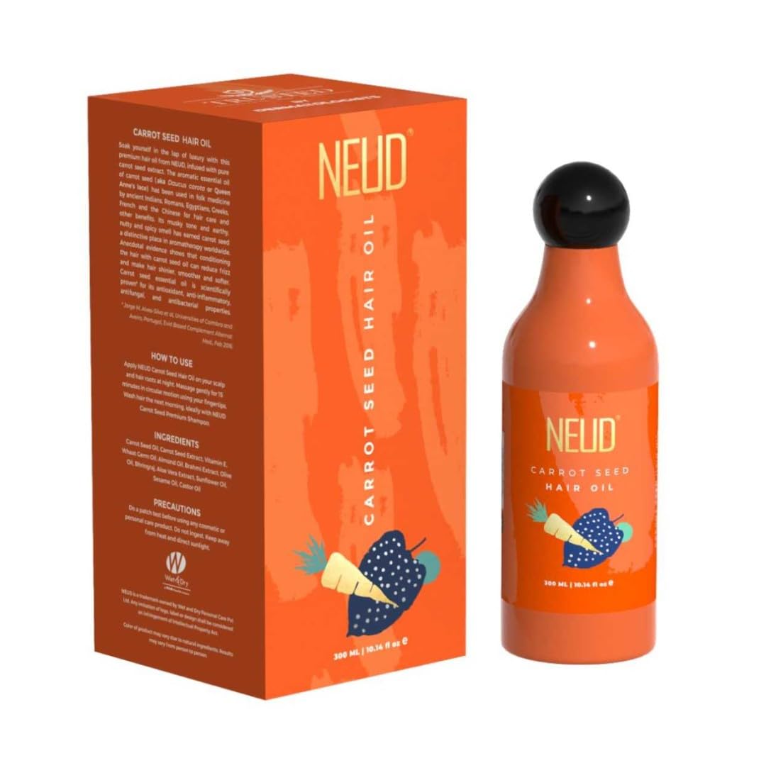 NEUD Carrot Seed Premium Hair Oil for Men & Women - 300 ml, Natural Carrot, Pack of 1