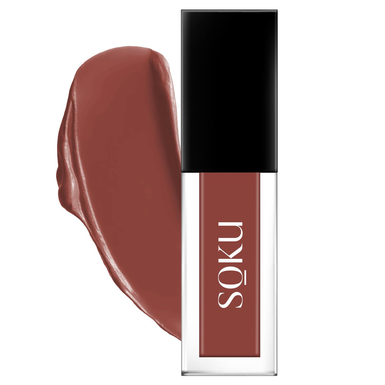 SOKU Always Kissable Long-Lasting Matte Liquid Lipsticks for Women Waterproof, Smudge-Proof | Lightweight Vegan Formula with Vitamin E | Smooth Application, Rich Colour (Butter Nut 01) - 4.5 ml