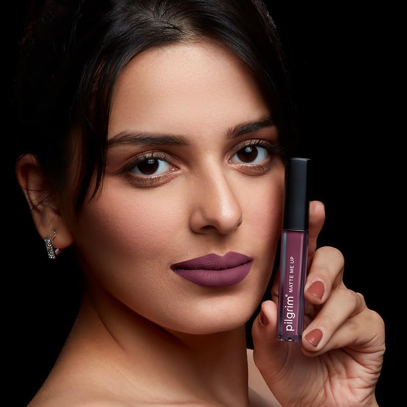 Pilgrim Liquid Matte Lipstick - Mauve Desire | Lipstick for Women with Hyaluronic Acid & Spanish Squalane | Transferproof, Long Lasting & Non Drying with Hydrating Ingredients 3gms