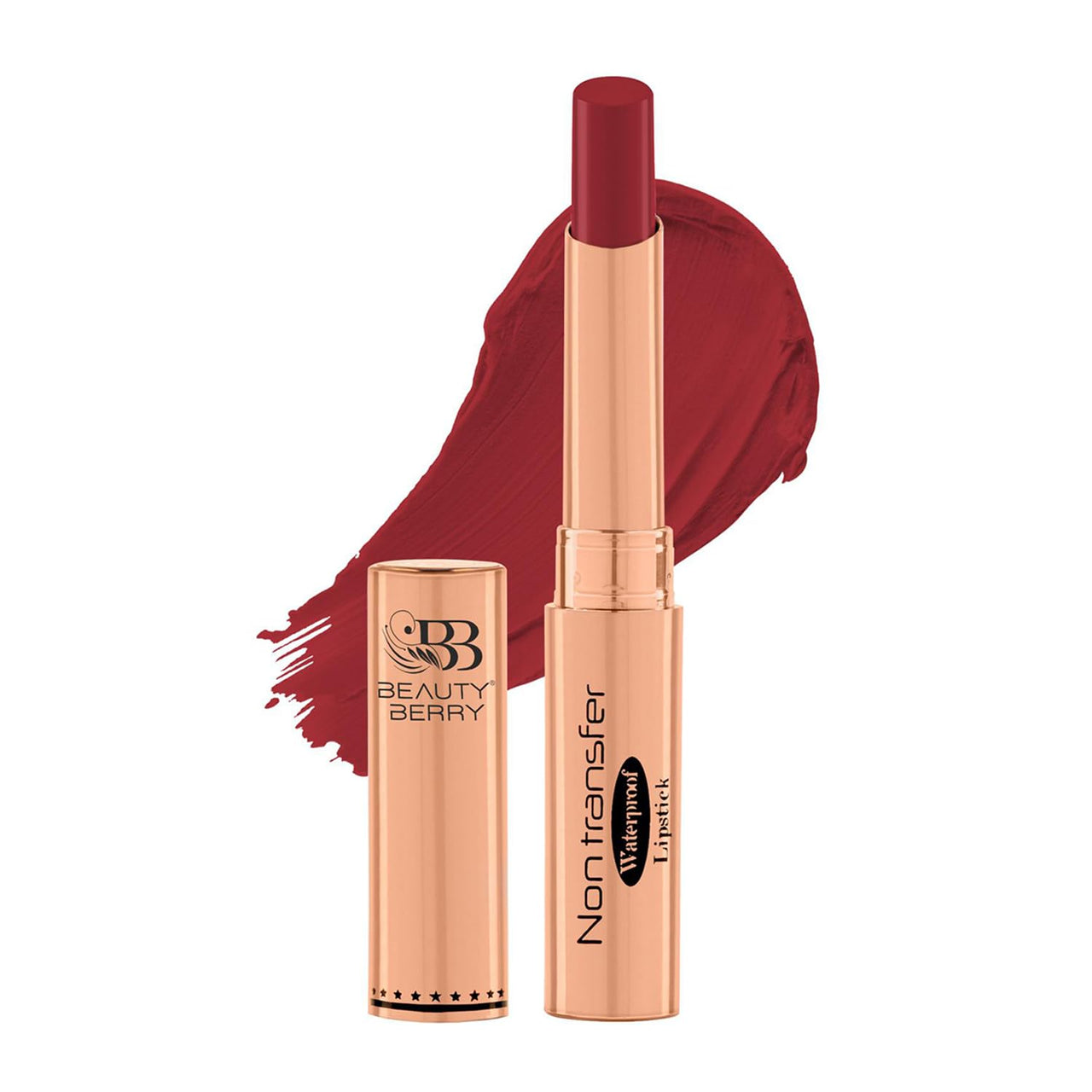 Beauty Berry Non Transfer Waterproof Lipstick, Long Lasting Smudge Proof Highly Pigmented Shades, (Pack of 1) (Rich Red -16)