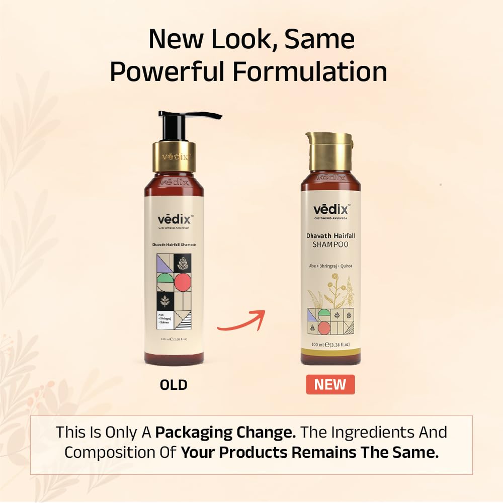 Vedix Dhavath Hairfall Shampoo For Women & Men | Bhringraj Shampoo For Hair Growth | Sulphate Free Ayurvedic Shampoo - 100 ml