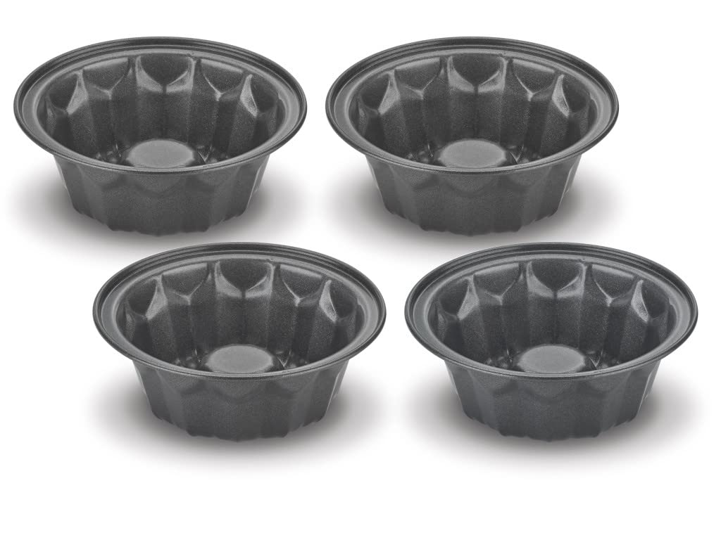 Cuisinart 086279084842 Mini-Metal-Bakeware, Pan, Steel Alloy Small (Pack of 4) Bundt Pan