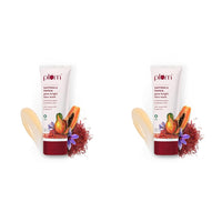 Plum Saffron & Papaya Glow & Brightening Face Wash | With Vitamin B5 | All Skin Types | Glow Bright Face Wash For Women & Men | Sulphate-Free | 100 Ml - Pack Of 2