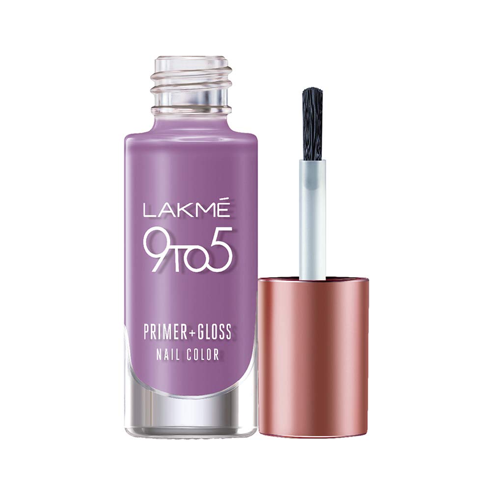 LAKMÉ 9 To 5 Primer + Gloss Glossy Finish Nail Colour, Teal Deal, 6 Ml And Lakme 9 To 5 Primer + Gloss Nail Colour, Lilac Link, 6 Ml