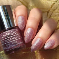DeBelle Gel Nail Polish Ophelia (Lavender with Holo Glitter Sugar Finish Nail Paint)|Non UV - Gel Finish |Chip Resistant | Seaweed Enriched Formula| Long Lasting|Cruelty and Toxic Free| 8ml