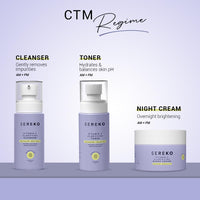 SEREKO Clarifying Classics Skincare Gift Set for Women & Men, Birthday & Anniversary | Clarifying Face Cleanser 100ml, Face Toner 100ml & Night Cream 50ml
