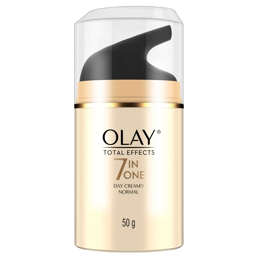 Olay Total Effects Anti Ageing Skin Cream (Moisturizer)| Fights 7 Signs of Ageing | With Niacinamide and Green Tea Extracts | Normal, Oily, Dry, Combination Skin | 50g (Day spf 50/normal)