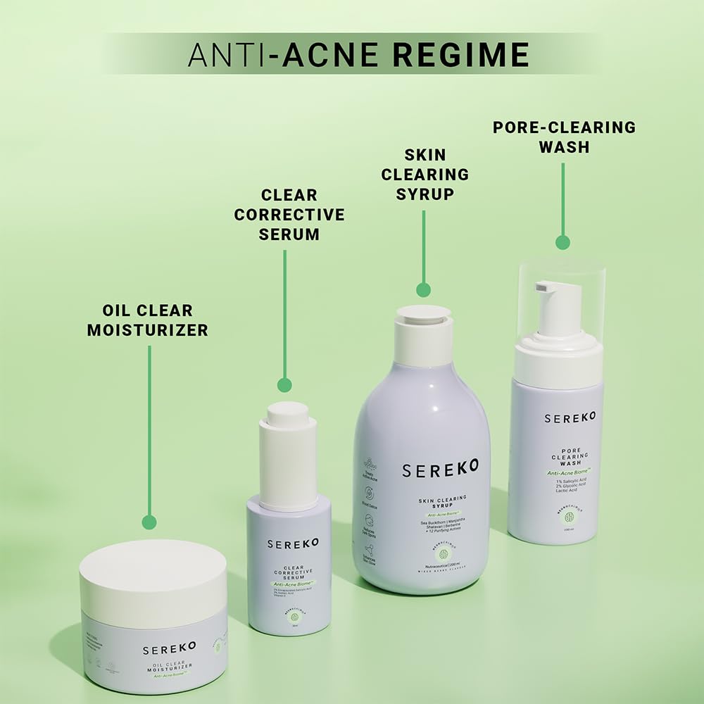 Sereko Clear Corrective Serum with 2% Encapsulated Salicylic Acid BHA & 3% Azelaic Acid | Active Acne | Reducing Sebum Production | Pigmentation & Dark Spots for Oily | Acne-Prone Skin 30ml - Pack 1