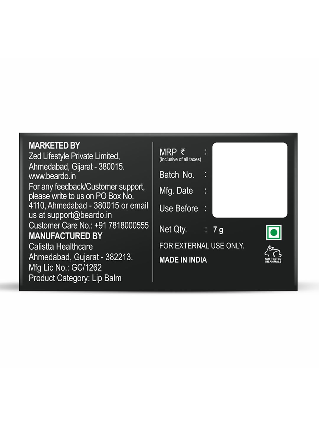 Beardo Hemp Lip Repair & Protection| Non-Tinted Lip Balm for Men | Nourishing Lip Care with Hemp Seeds | 7g