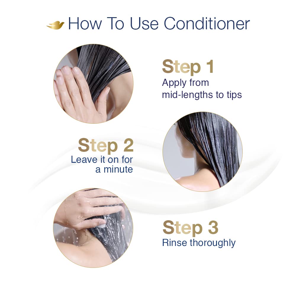 Dove Daily Shine Hair Conditioner with Nutritive Serum for Smooth & Shiny Hair, 335 ml (Pack of 2)