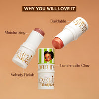 LoveChild Mini Masaba Bloominator Makeup Stick, Lumi-Matte Creamy Blush with Illuminator, Hydrating Shea Butter, Velvety Finish, Buildable, Richly Pigmented, Giggle (Light Pink) 7.5g