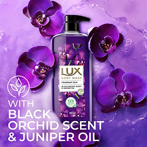 Lux Body Wash Fragrant Skin Black Orchid Scent & Juniper Oil Supersaver Xl Pump Bottle With Long Lasting Fragrance, Glycerine, Paraben Free, Extra Foam, 750 Ml