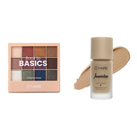 MARS 12 Shades Back to Basics Eyeshadow Palette with Free Applicator (14.4 gm) (Shade-01) High Coverage Liquid Matte Foundation | Blemish Free & Blendable Foundation For Makeup (40Ml) (Shade-05, All)
