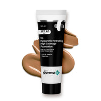The Derma Co . 1% Hyaluronic Hydrating High Coverage Luminous Foundation Cream With Spf 40 Pa+++ For 12 Hour Long Stay Oil Control For All Skin Types & Even Skin 18Ml(07 Cinnamon,18Ml), 1 Count