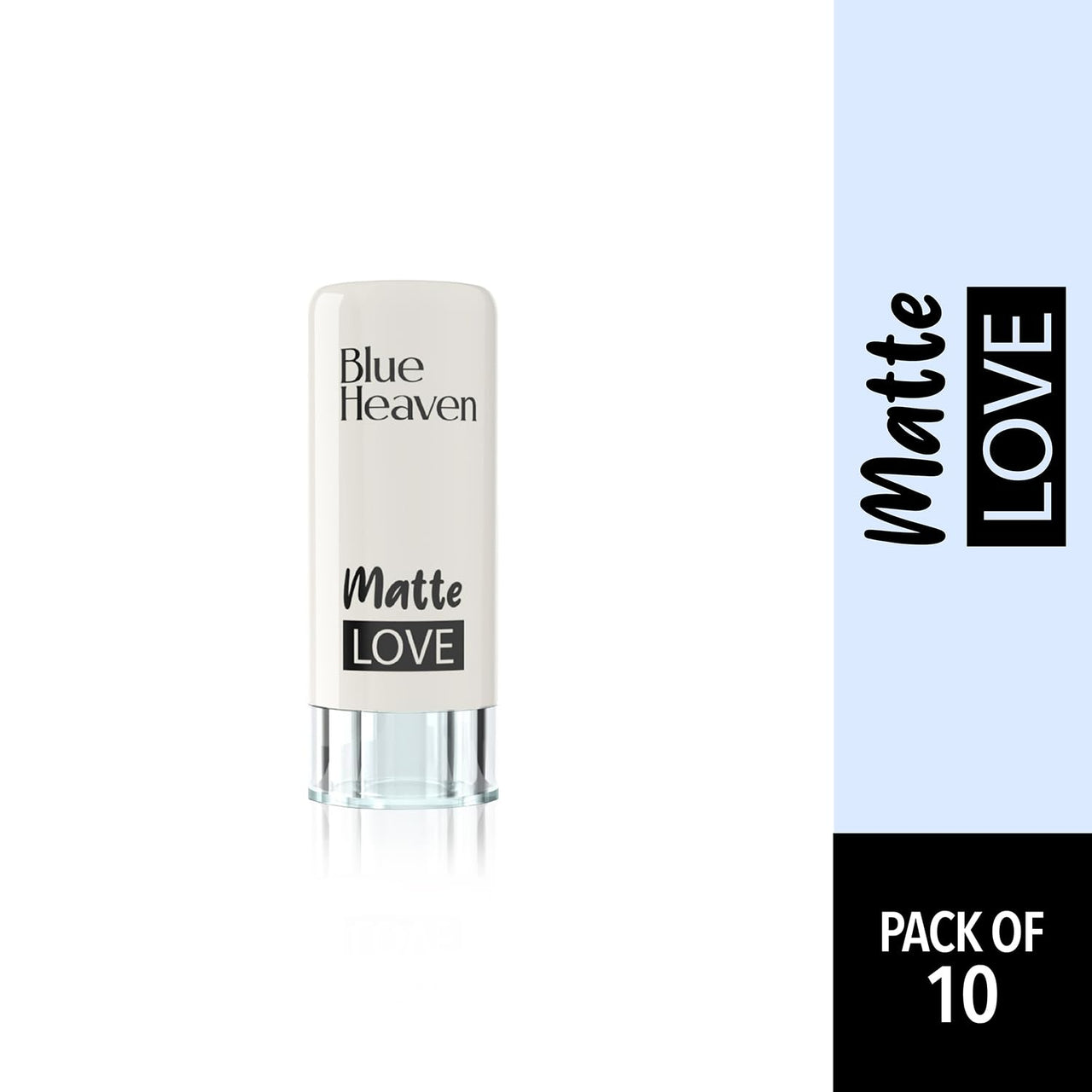 Blue Heaven Matte Love Mini Lipsticks pack of 10 | Long Lasting, Hydrating & Moisturizing Mini Roll on Lipsticks for Women | Soft-Matte Finish | 13g