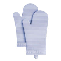 KitchenAid Ribbed Soft Silicone Oven Mitt Set, Lavender Cream 2 Count , 7.5