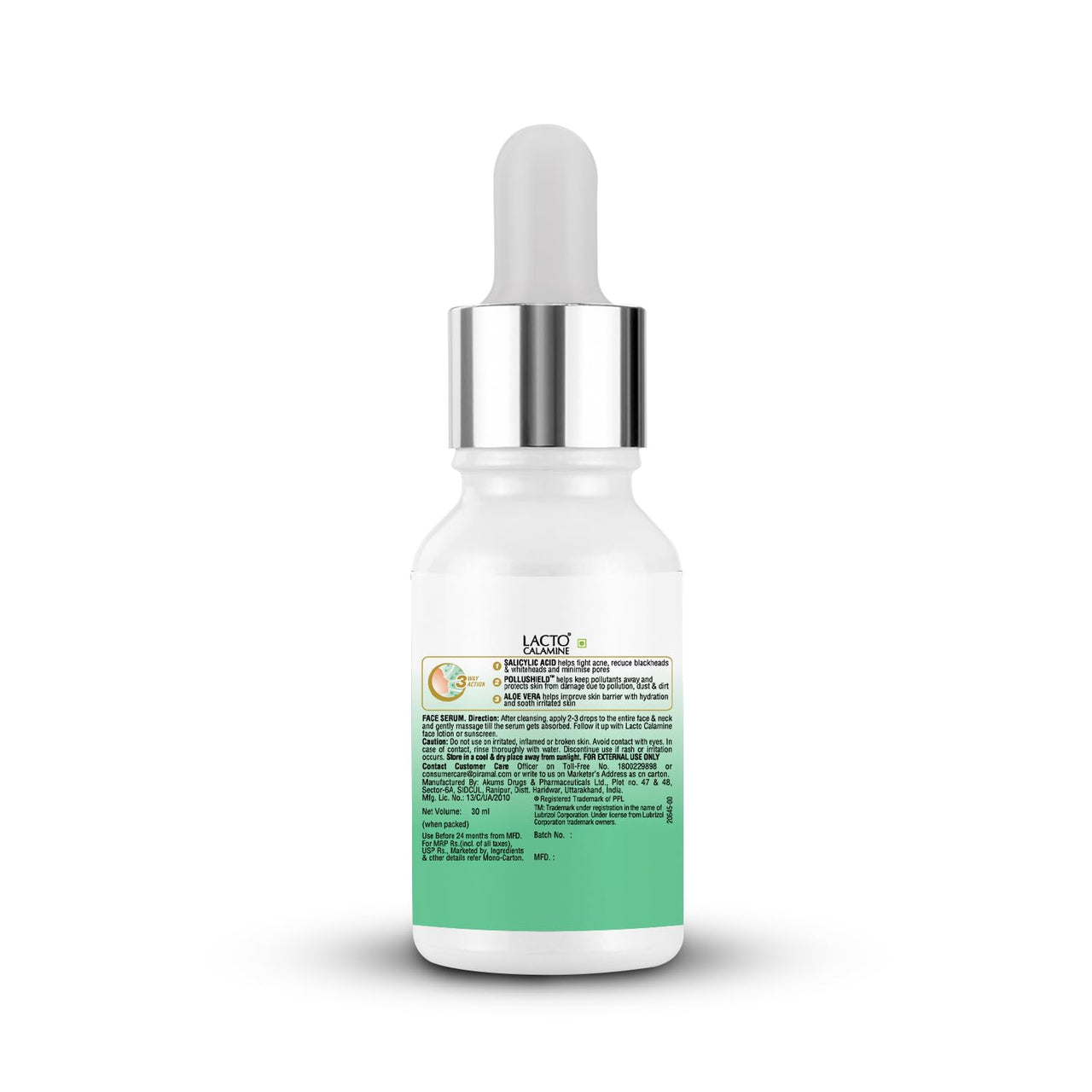 Lacto Calamine 2% Salicylic Acid Serum | 30ml | Face Serum For Acne, Blackheads, Oil control & Open Pores | Serum For Clear Skin | Face Serum for Women & Men | Dermatologically Tested & Fragrance Free