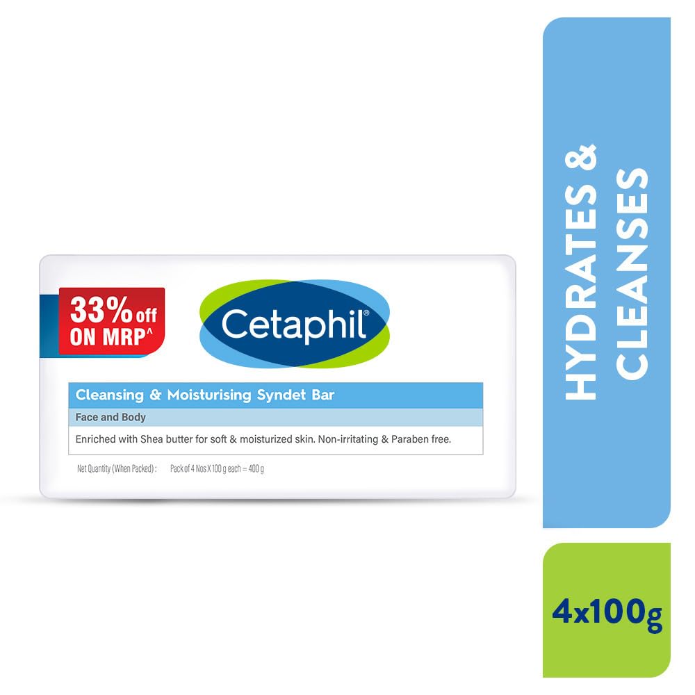 Cetaphil Cleansing Moisturizing Syndet Bar 4x100gm