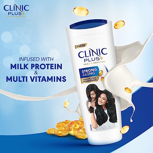 Clinic Plus Strong & Long Shampoo 355Ml, With Milk Proteins & Multivitamins For Healthy And Long Hair - Strengthening Shampoo For Hair Growth