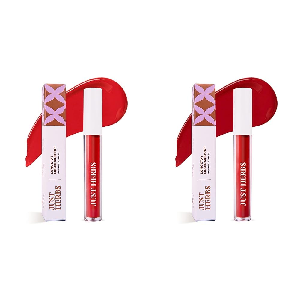 Just Herbs Liquid Sindoor Long Lasting Quick Dry 5g (Ruby Red) & Just Herbs Liquid Sindoor Long Lasting Quick Dry 5g (Scarlet Maroon) Combo