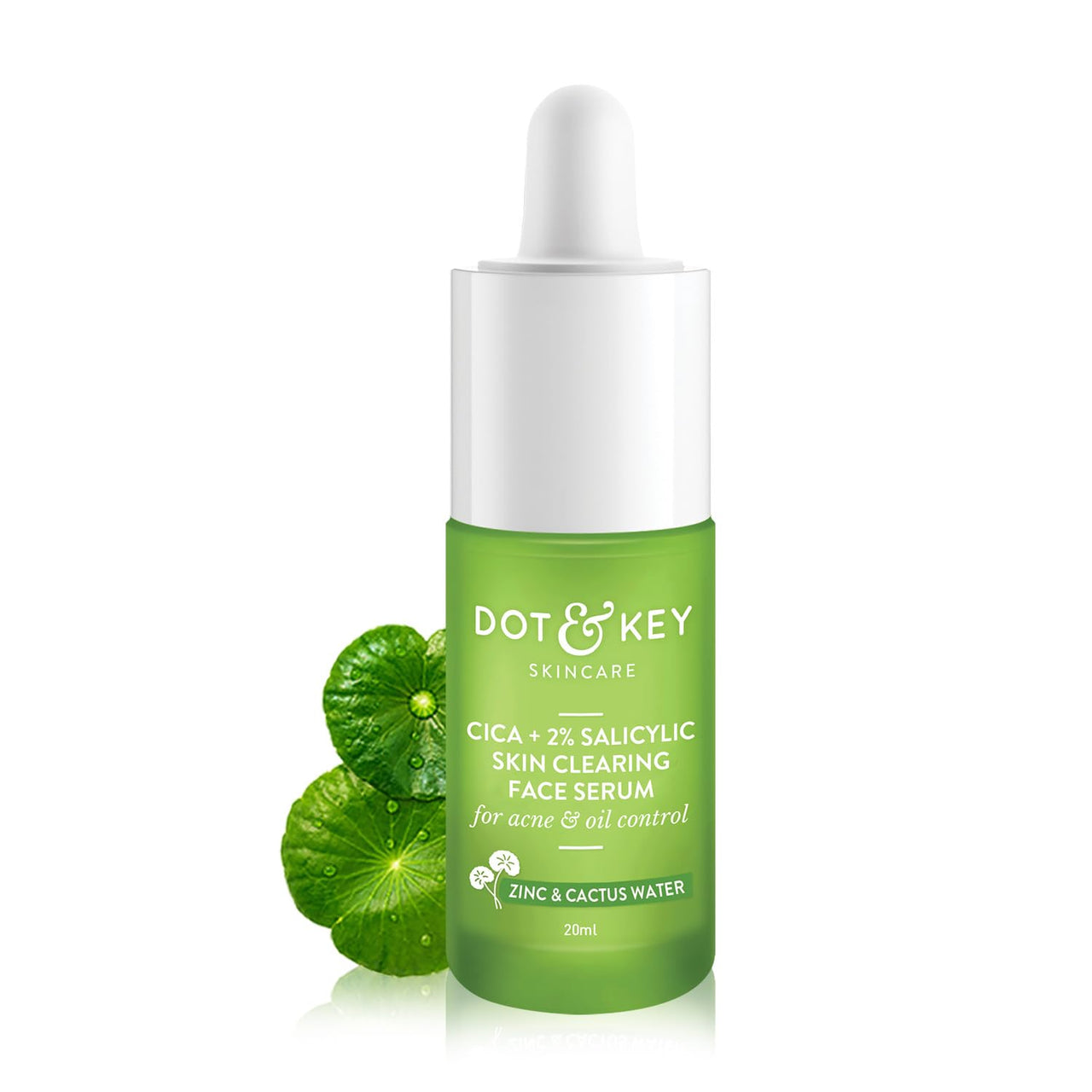 Dot & Key 2% Salicylic Acid + Cica ( Cantella) Anti Acne Serum with Zinc | Salicylic Acid Serum for Acne and Dark Spots | Serum for Oily Acne Prone Skin & Sensitive Skin | Oil-Free & Non Comedogenic | 20 ml