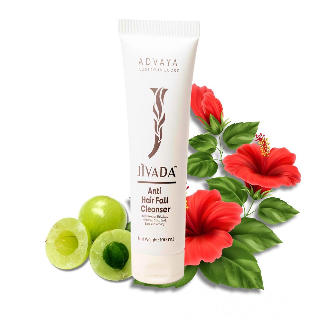 JIVADA Anti-Dandruff & Hairfall Cleanser | Soothes Itchy Scalp & Redness | Controls Hair Thinning | Curry Leaf, Rosemary, Shikakai, Basil | Dermatologically Tested | Sulphate & Paraben Free | 100ml