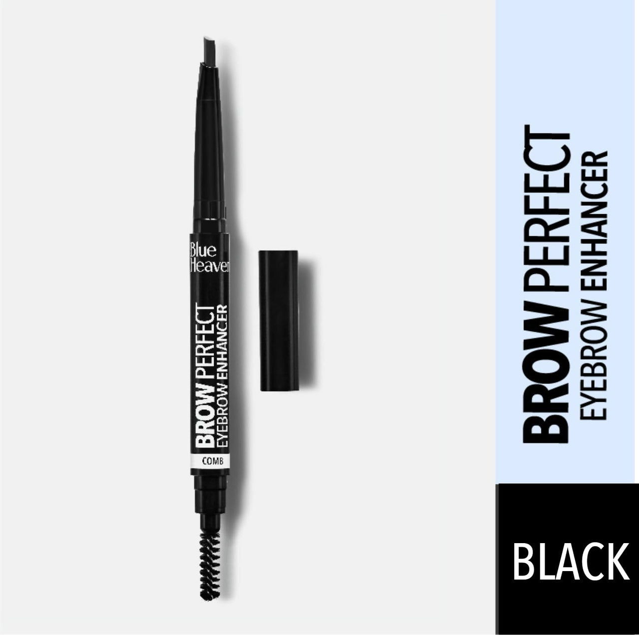 Blue Heaven Brow Perfect Eyebrow Enhancher, Long Lasting, Smudge Proof, Waterproof Eyebrow Pencil, One Swipe perfect finish, Black, 0.30gm