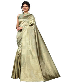 Satrani Women's Jacquard Poly Silk Saree With Unstitched Blouse Piece