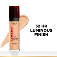 L'Oreal Paris Liquid Foundation, Oil Absorbing Formula, Transferproof, Heatproof and Long-lasting, Infallible 32H Fresh Wear, 260 Golden Sun, 30ml