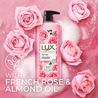 Lux Body Wash Soft Skin French Rose & Almond Oil Super Saver XL Pump Bottle with Long Lasting Fragrance, Glycerine, Paraben Free, Extra Foam, 750 ml
