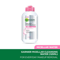 Garnier Skin Naturals, Cleansing Water, Hydrating & Soothing, Micellar Cleansing Water, 125 ml (Pack of 2)