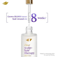 Dove Scalp + Hair Therapy Density Boost Revitalizing Scalp Serum with active ingredients 2.5% Niacinamide and 1.5% Zinc-peptides for visibly denser hair growth