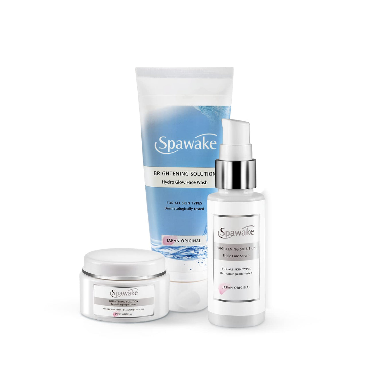 Spawake Skin Care Kit Brightening (Face Wash + Face Serum + Night Cream) 150g