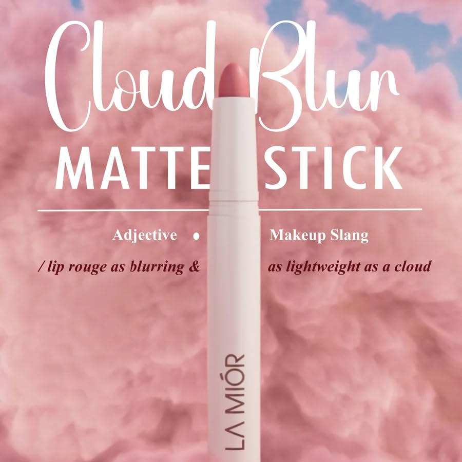 Lamior Cloud Blur Matte Stick | Combo of 3 | Ultra Blurring Mousse Stick | 14 Hrs Stay | Feels Like Balm | Hydrating & Lightweight | Enriched with Hyaluronic Acid, Peptides & Caffeine | Vegan