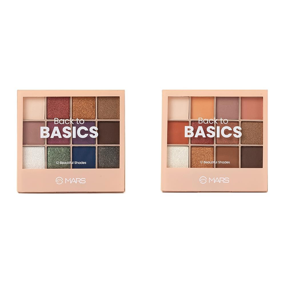 MARS 12 Shades Back to Basics Matte Eyeshadow Palette with Free Applicator (14.4 gm) (Shade-01) 12 Shades Back to Basics Eyeshadow Palette with Free Applicator (14.4 gm) (Shade-02), Multi