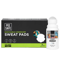 FURR Underarm Roll-On 40ml & Sweat Pads Folded 7 Pairs Combo – Long-Lasting Fresh Aqua Freshness and Protection, Odor Control, Comfortable Wear, Easy Application