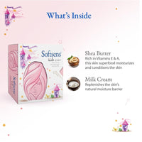 Softsens Kids Princess Soap| Grade 1 Soap| Infused Shea Butter & Milk Cream |Dermatologist Tested| Shape Soap (Pack of 3,75g each)