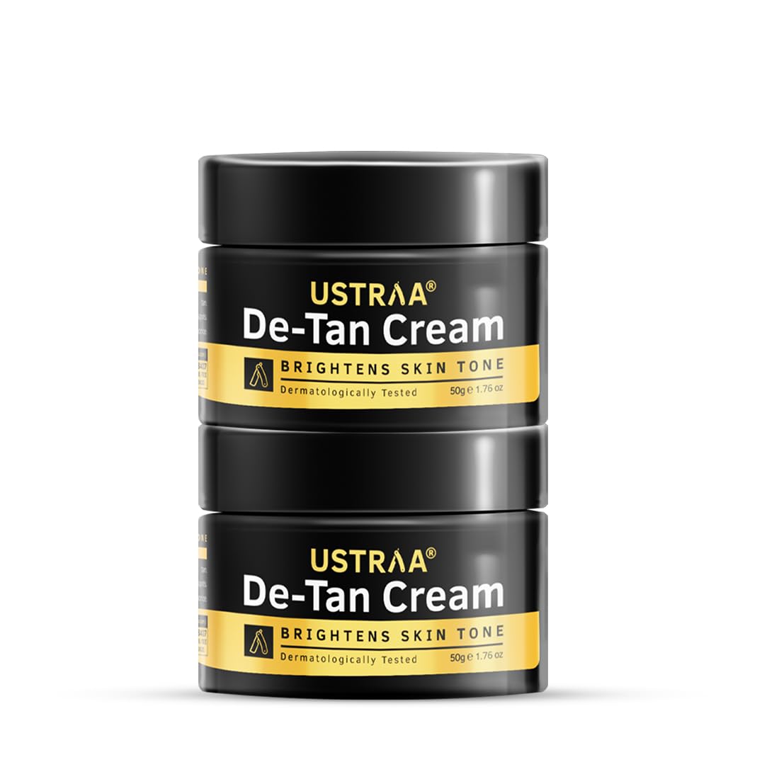 Ustraa De-Tan Cream for Men - 50g (Set of 2) - Dermatologically Tested - For Effective Tan removal & Even Skin tone, With Japanese Yuzu & Liquorice | Prevents Dark Spots, No Harmful Chemicals