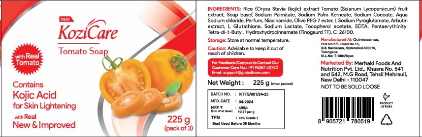 Kozicare Kojic Acid Soap & Glutathione Soap | Tomato Soap | Ghar Ka Soap | Body Tan Removal Soap | Bath Soap for Men & Women | Remove Dark Spots & Hyperpigmentation | For Glowing Skin - Pack of 3