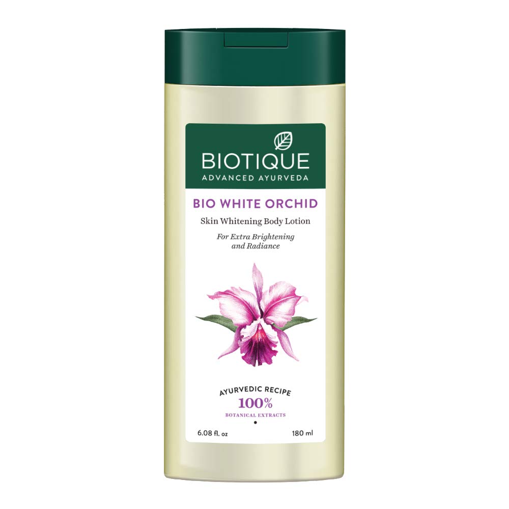 Biotique Bio Creamy Coconut Ultra-Rich Body Lotion For Extra Dry Skin, 180ml & Bio White Orchid Skin Whitening Body Lotion, 180ml
