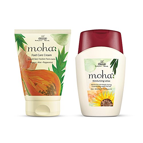 MOHA: Moisturizing Lotion with Foot Care Cream Combo (Lotion 100ml & Foot Care Cream 100ml) | For Smooth and Soft Skin | Heals Cracked And Dry Feet And Repairs Skin | Unisex