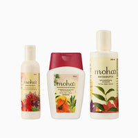 moha: Anti-Dandruff Hair Care Kit Which Includes Herbal Anti-Dandruff Shampoo (100 Ml) + Anti-Dandruff Hair Oil (200 Ml) + Herbal Hair Serum (100 Ml) For Healthy Hair | Unisex Product